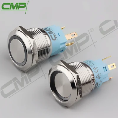 CMP Metal on off Latching RGB or Dual Color Illuminated Push Button Switch